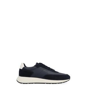 BOSS Men's Mixed-Material Runner-Style Sneakers Men BLUE